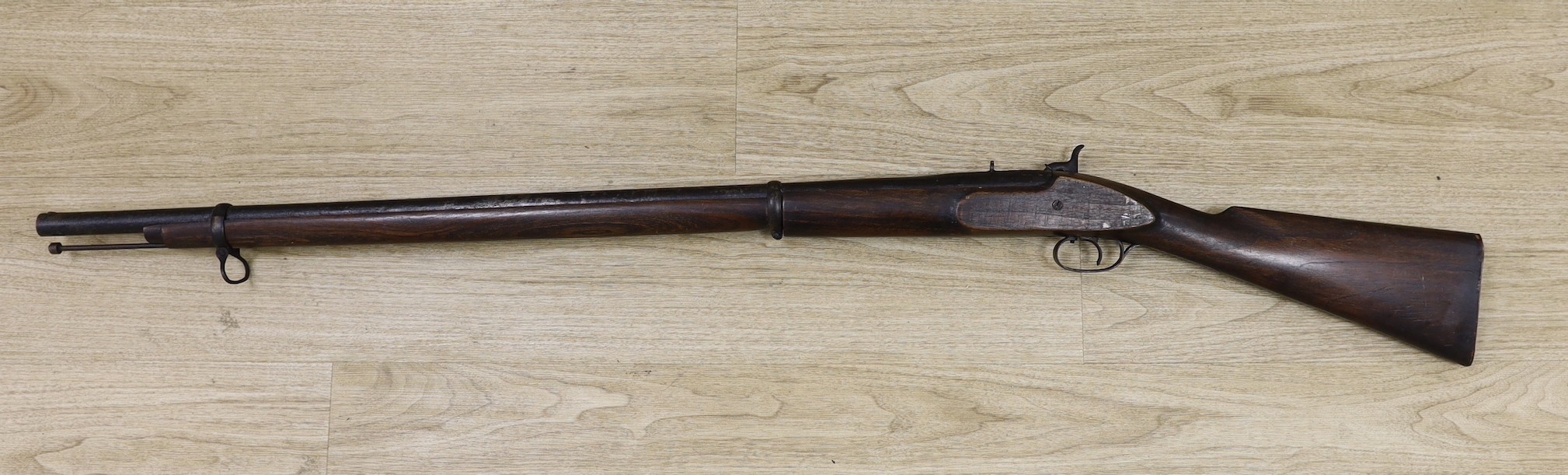 A percussion cap rifle, 136cm long